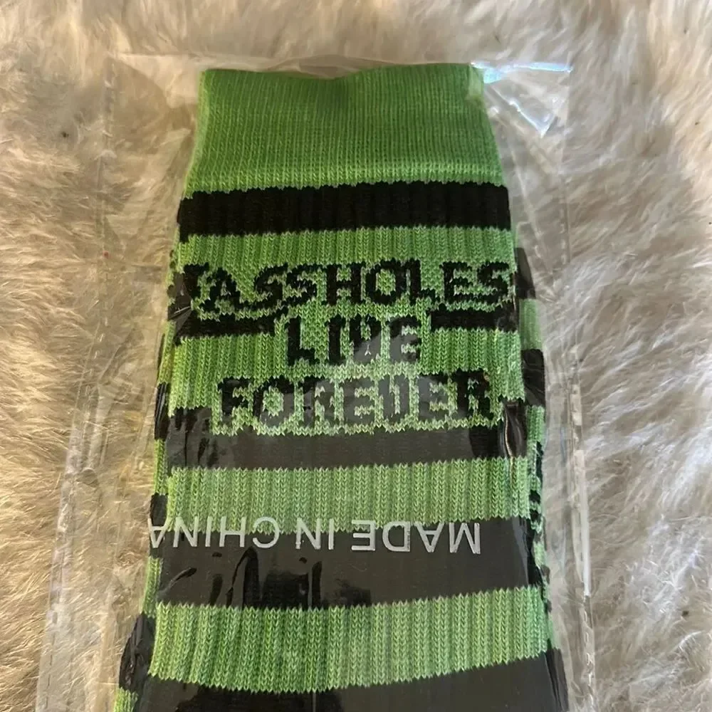 Assholes live forever socks OS (6035) NEW